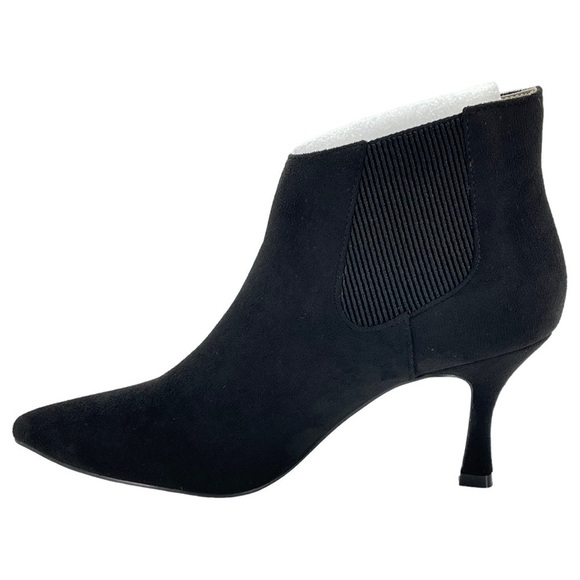Journee Collection Elitta Black Microsuede Fabric Womens Ankle Booties size 8.5M - Picture 4 of 15
